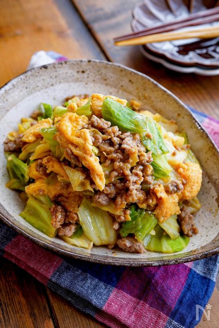 【キャベツと卵の肉みそ炒め 】担々風☆ご飯が進むボリューム◎