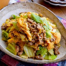 【キャベツと卵の肉みそ炒め 】担々風☆ご飯が進むボリューム◎