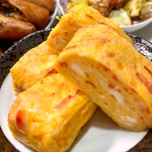 カスプの作ってみた!投稿(ふわふわ甘〜いカニカマ卵焼き【#作り置き #冷凍保存】)