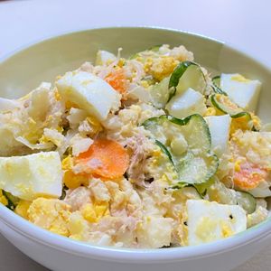 1465412料理経験3年生の作ってみた!投稿(レンジで作る♪まろやかツナポテサラ)