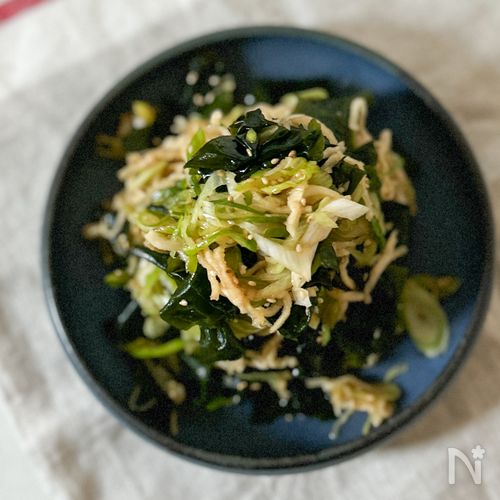 混ぜるだけで完成♪【切干大根とわかめのねぎあえ】
