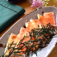 子供も喜ぶビールのおつまみ♡長芋ボートの明太マヨチー焼き