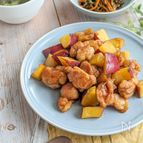 先生も生徒も大好き…鶏肉とさつま芋の甘から和え