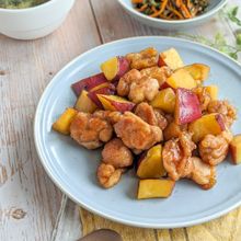先生も生徒も大好き…鶏肉とさつま芋の甘から和え