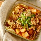 レンジで一発！そのまま食卓へ♪豚バラと厚揚げのジュワッと【肉豆腐】｜ボリューム節約おかず

