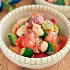 トマトときゅうりとお豆のうま塩サラダ・さっぱり美味しい♩