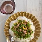 簡単ランチに！ひき肉とピーマンの甘辛炒めのっけごはん