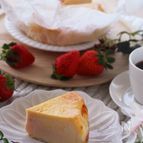 ホワイトデーに♡マーブルが可愛い苺のバスク風チーズケーキ