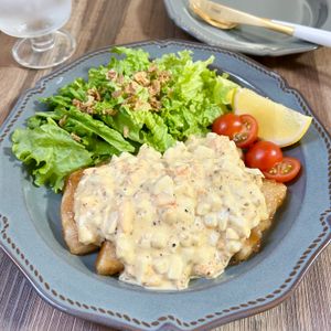 のりのり🐾🎀🤍の作ってみた!投稿(めかじきのぽん酢照り焼きの和風タルタル乗せ)
