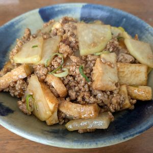 くまきちの作ってみた!投稿(【大根の食感がたまらない】大根とひき肉と厚揚げ炒め)
