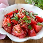 【トマトの塩昆布ナムル】トマトが格段に美味しくなる♪