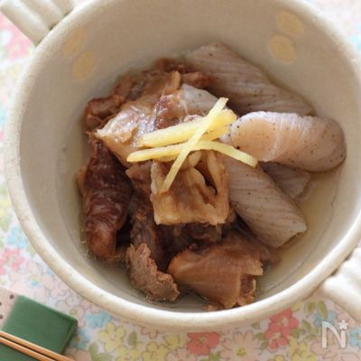 旨塩味！すじ肉とこんにゃくの煮物