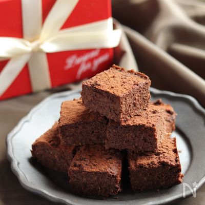 ヘルシー！生チョコ風♡ずっしり濃厚生おからブラウニー