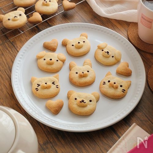 卵バターなし☆簡単かわいい動物クッキー。
