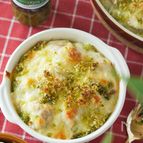 カリカリ食感が美味しい！【チキンのクリーミーバジルドリア】