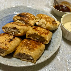 あ〜の作ってみた!投稿(【油揚げメンチカツ】キャベツたっぷり!衣いらずで簡単節約!)