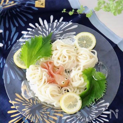 夏の麺に【簡単】かわいい♡生ハム金魚