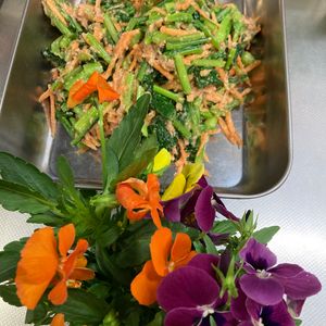 そら・ゆずの作ってみた!投稿(抱えて食べたいやみつきレシピ【小松菜とにんじんのツナナムル】)