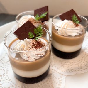mi♡の作ってみた!投稿(簡単3層♡カフェオレゼリー)