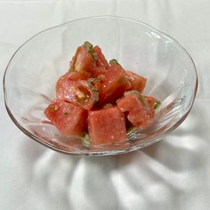うららの作ってみた!投稿(夏の身体に嬉しい【すいかとトマトの和風サラダ】味噌仕立て♪)