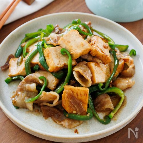『豚肉と厚揚げピーマンの中華炒め』簡単☆ご飯がすすむ‼︎