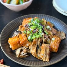 【舞茸と厚揚げナスのキムチーズ】