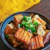 レンジでなすと絹厚揚げのスタミナ中華風甘酢煮