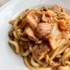 お子様向け!簡単な少し甘めの豚キムチうどん