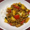 りんごの作ってみた!投稿(ルー不要♪【夏野菜ドライカレー】ワンパンで簡単！)