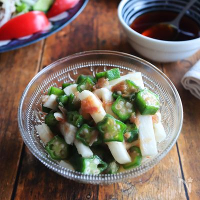 【オクラと長芋の梅おかか和え】簡単スピード副菜♡