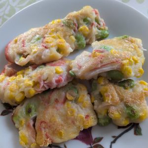 KUMIKOの作ってみた!投稿(【枝豆と豆腐のふわもち焼き】混ぜて焼くだけ♪)