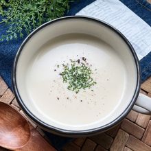 加熱不要《お豆腐と豆乳の濃厚♡冷製コンソメスープ》