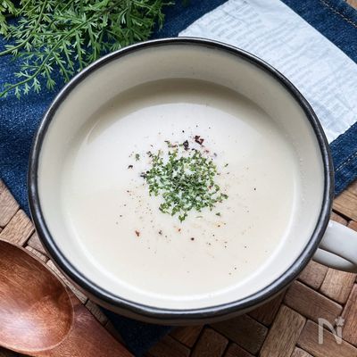 加熱不要《お豆腐と豆乳の濃厚♡冷製コンソメスープ》