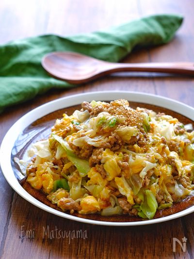 ひき肉とたっぷりきゃべつの卵炒め By 松山絵美 レシピサイト Nadia ナディア プロの料理家のおいしいレシピ