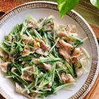 香りさわやか。水菜と豚バラのゆず塩炒め