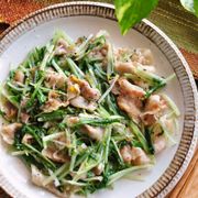 香りさわやか。水菜と豚バラのゆず塩炒め
