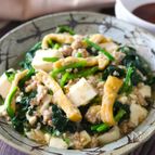 【豆腐とほうれん草の味噌ごまとろみ炒め】激旨ポカポカおかず♪