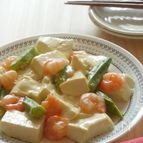 オクラとえびのあんかけ豆腐