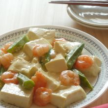 オクラとえびのあんかけ豆腐