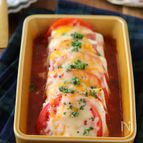 レンチンで簡単！豆腐とトマトとベーコンのミルフィーユ