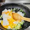 【明太子炒飯】春の味覚「ぶんどまめ」と「わけぎ」を加えて♪の工程2