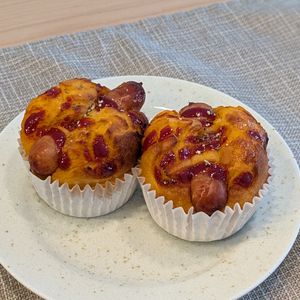 めるしげの作ってみた!投稿(忙しい朝でも！焼くまで10分【米粉ソーセージマフィン】)