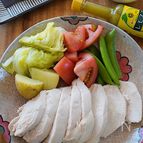 茹で鶏のマヨマスタードレモスコソース