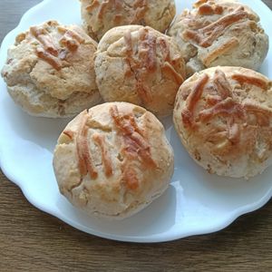 ぽぽペの作ってみた!投稿(すぐでき！お豆腐米粉のくるみチーズパン【ザクゴロこんがり♡】)