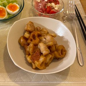 ナの作ってみた!投稿(【鶏肉と蓮根の甘辛黒胡椒炒め】居酒屋風おかず♩ご飯もお酒も♡)