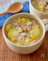 やさしい味わい♩じゃがいもとコーンのスープ