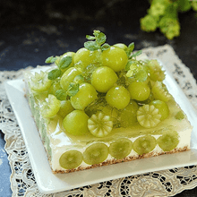 豆腐で作るシャインマスカットレアチーズケーキ