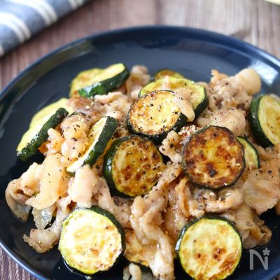 【豚肉とズッキーニの生姜レモン炒め】ご飯が進むおかず♪