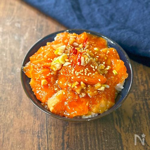 【サーモンの1番ヤバい食べ方】にんにく醤油漬け