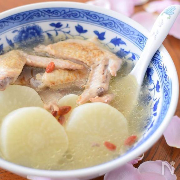 鶏手羽先と大根の薬膳スープ（圧力鍋レシピ）美肌効果抜群♡